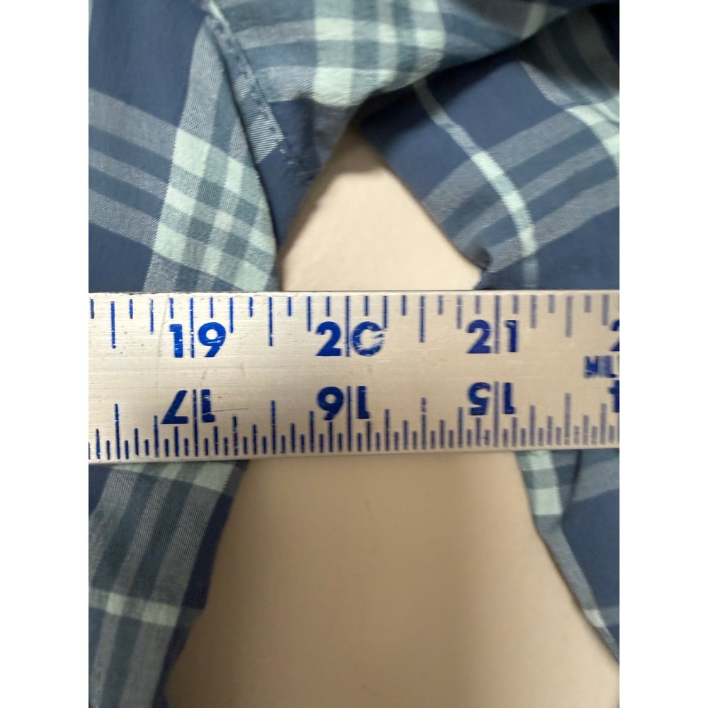 REI Plaid Long Sleeve‎ Button Up Shirt Women's Medium Blue Green Outdoor Casual - Picture 4 of 6